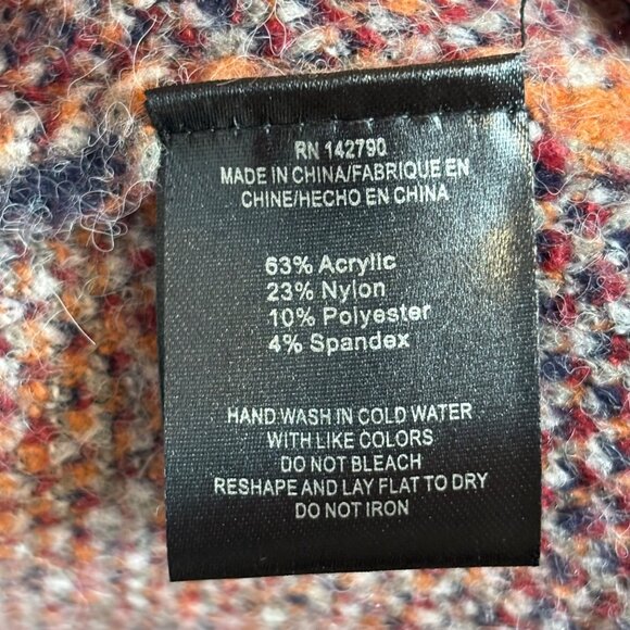 MaxSport Geometric Colorblock Open Cardigan Soft Sweater Cozy Small Womens 36" - Picture 5 of 11